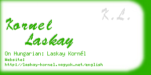kornel laskay business card